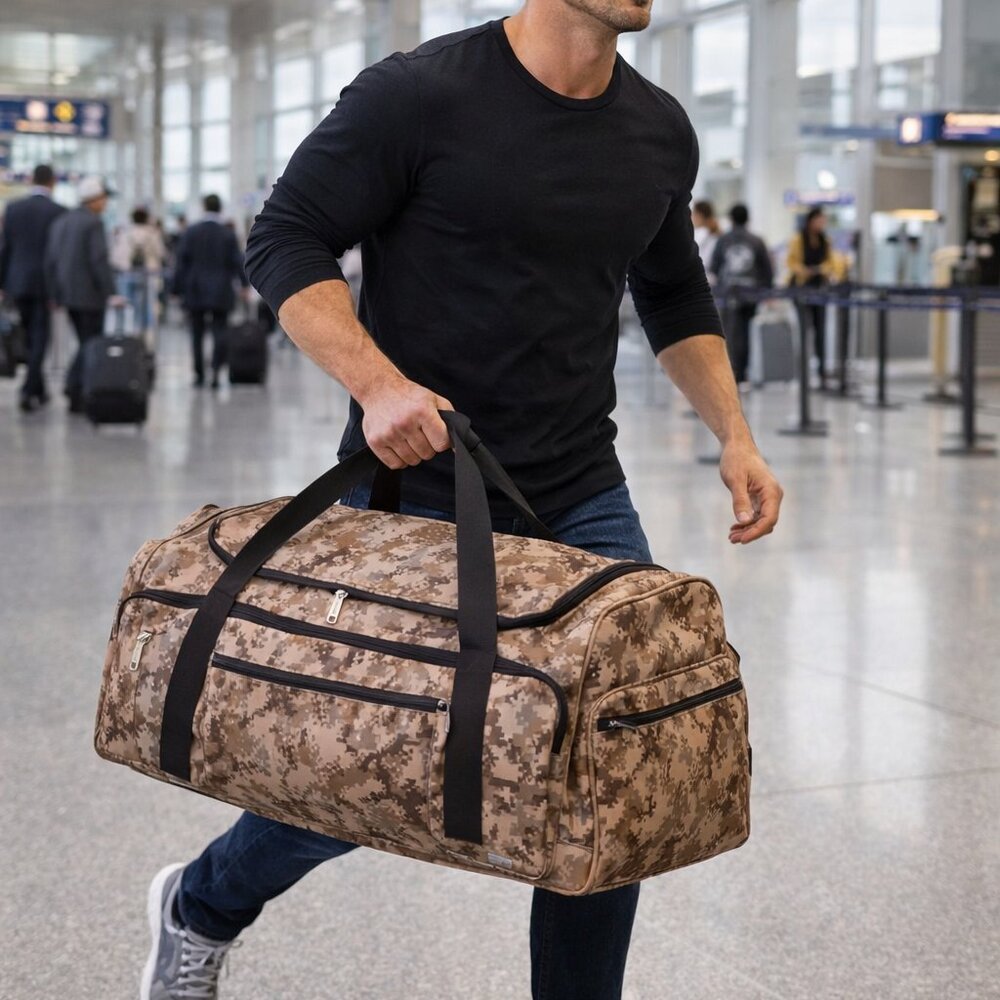 28" Large Duffle Bag in Camo - Gym Bag - Travel Bag - Carry-On Bag - Overnight